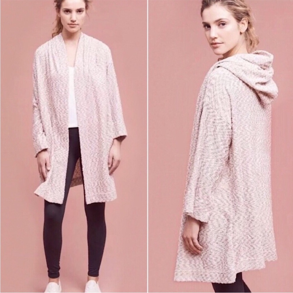 Anthropologie Saturday Sunday Ingleside Metallic Hooded Duster Cardigan S